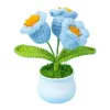 Cross-border blue hook potted lily of the valley, knitted flower, artificial potted green plant, artificial fake green plant, anti-real green plant, horticultural decoration details Picture